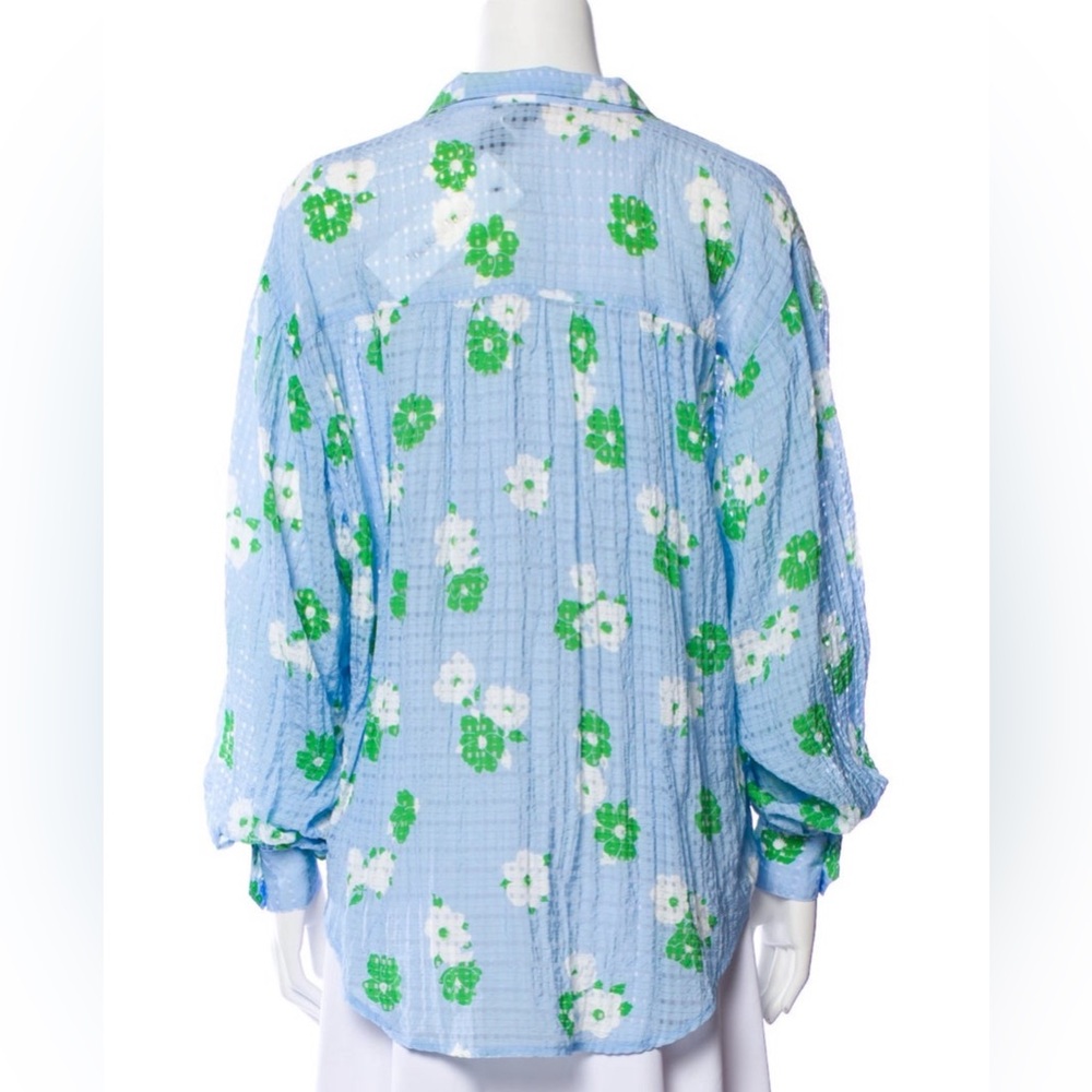 Smythe Floral Print V-Neck Blouse